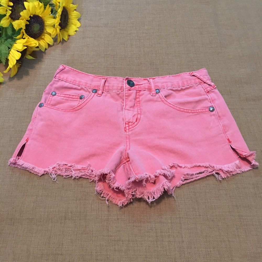 Free People Pink Denim Shorts Size 25